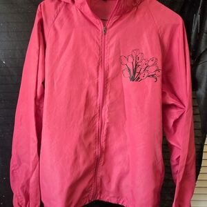 Kids Pink Floral Zip-Up Rain Jacket